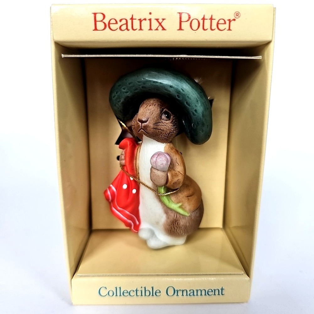 1986 Schmid Beatrix Potter Benjamin Bunny Porcelain Collectible Ornament Vintage